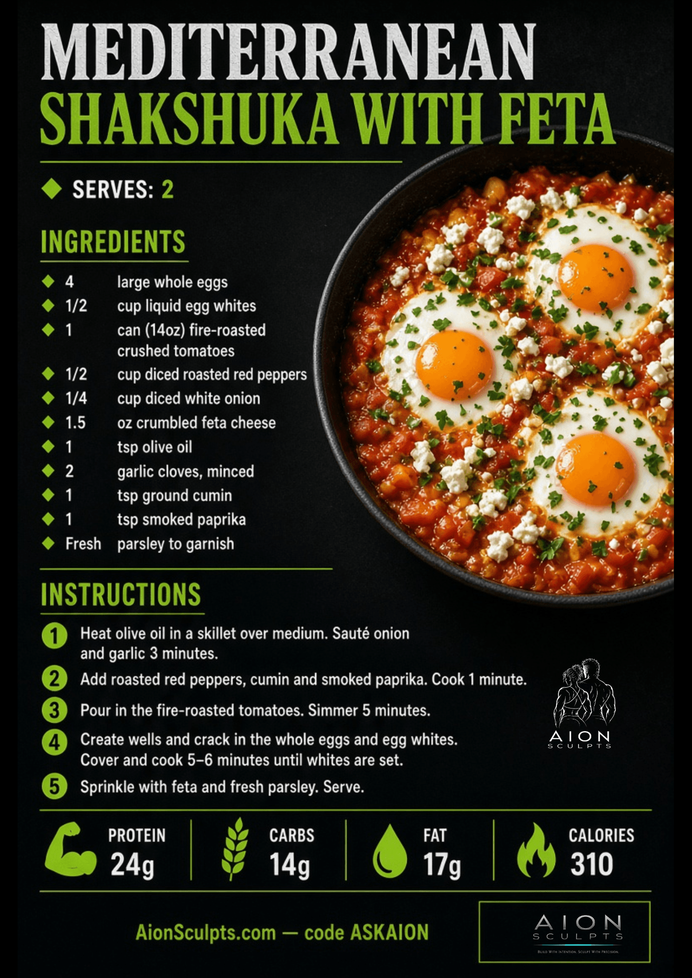 Mediterranean Shakshuka with Feta recipe card