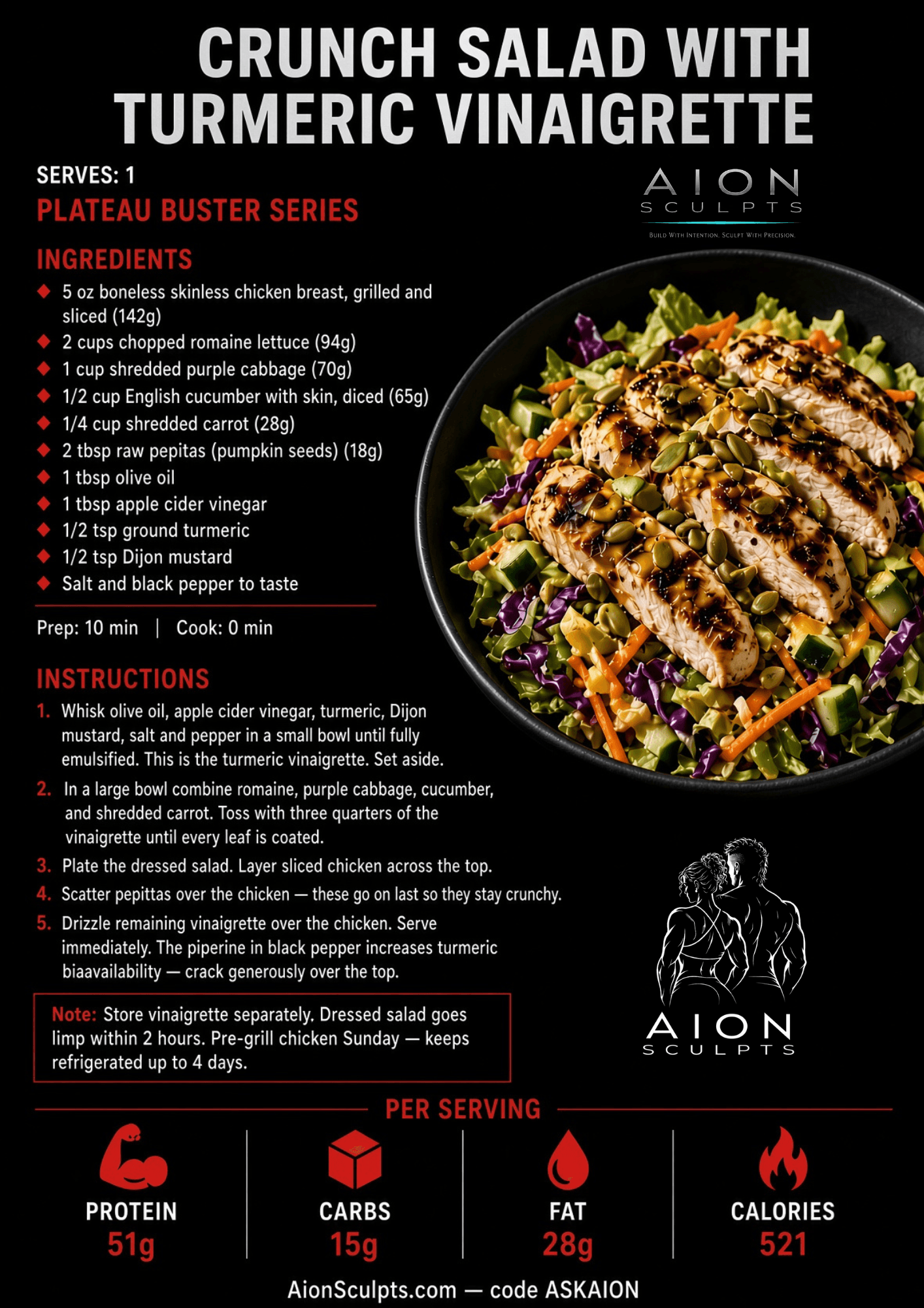 Crunch Salad with Turmeric Vinaigrette recipe card